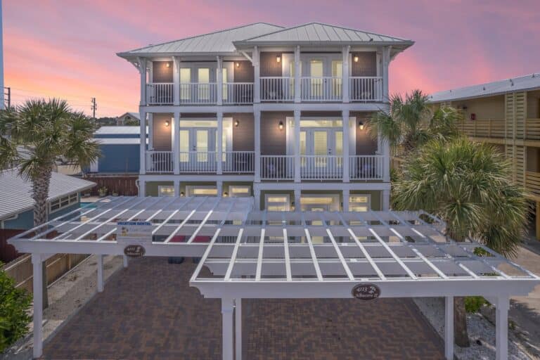 house at sunset